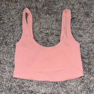 Forever 21 Ribbed Pink Crop Top Small Tank